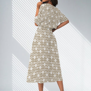 Renaissance Cream Women's Elastic Waist Dress