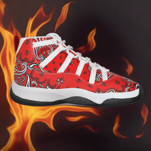 Renaissance Red Bandana High Top Basketball Sneakers