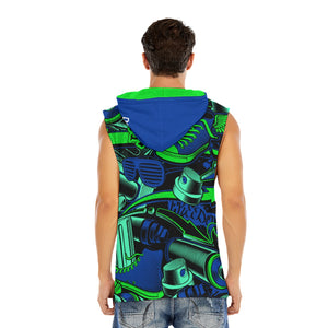 Sea-Green Style Men’s Hooded Tank Top