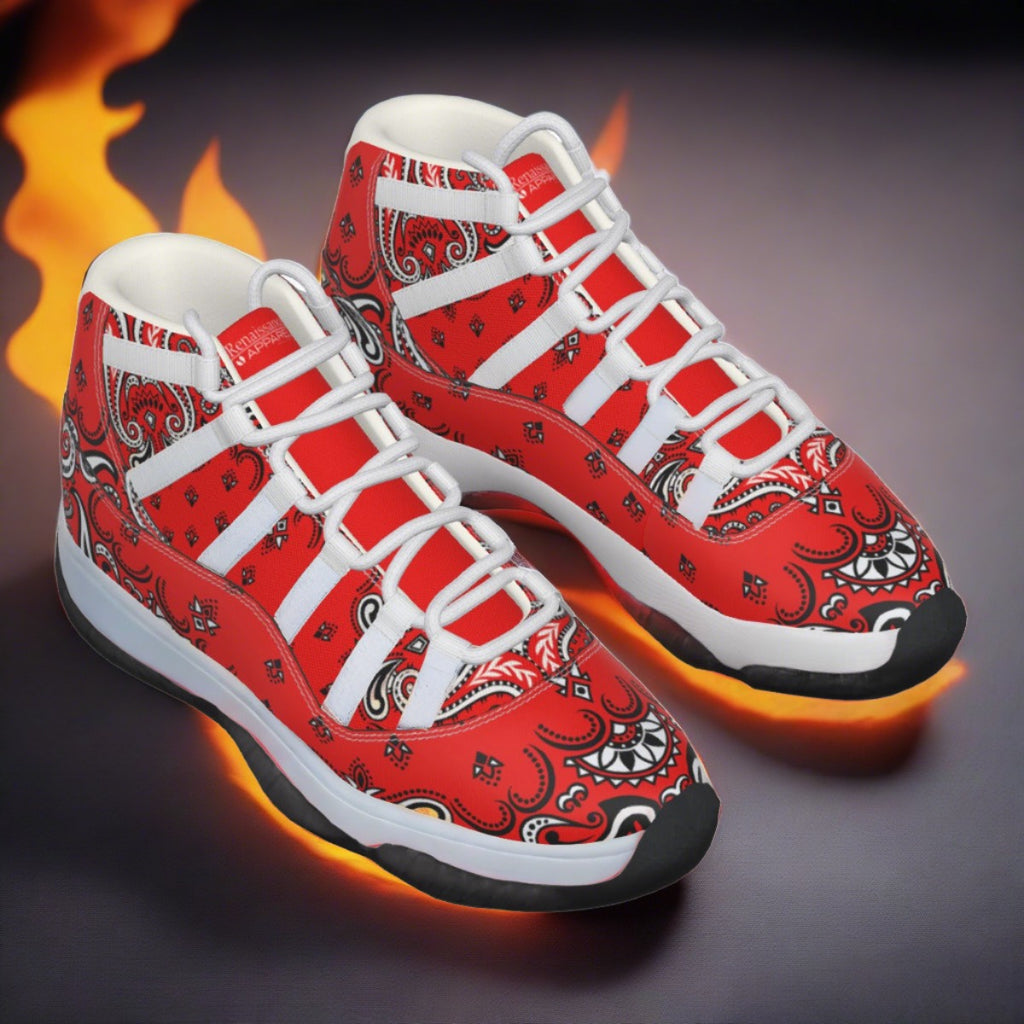 Renaissance Red Bandana High Top Basketball Sneakers