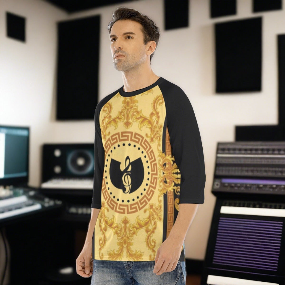 Gold Leaf HRMI Music O-neck Raglan Sleeve T-shirt