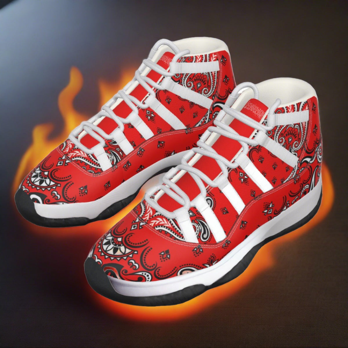 Renaissance Red Bandana High Top Basketball Sneakers