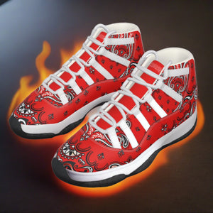 Renaissance Red Bandana High Top Basketball Sneakers
