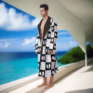 HellRazah Chessboard Men's Heavy Fleece Robe