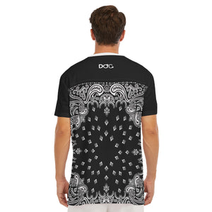 DOC Black Bandana Men's V-neck Short Sleeve T-shirt
