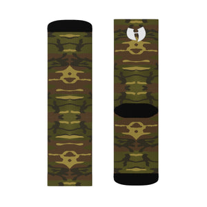 HRMI Army Camo Logo Designer Socks Official HeavenRazah Merch - Hell Razah Music Inc.