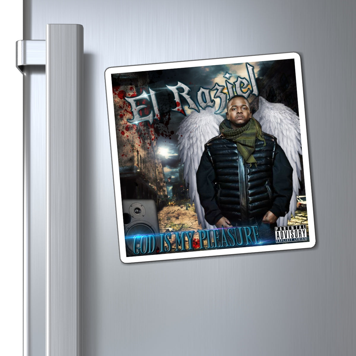 El Raziel God Is My Pleasure - HellRazah Music Inc. Limited Edition Collectible Magnet