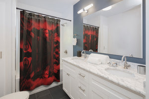 Hell Razah Music Inc. Shower Curtains Official HeavenRazah Merchandise Graphics by RON DEGIAR