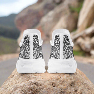 White Bandana Bounce Mesh Knit Sneakers