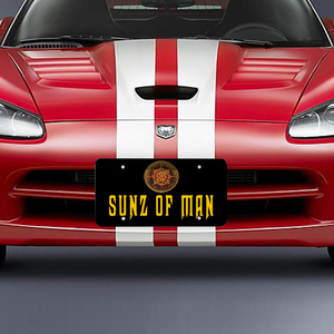 Sunz Of Man 12" x 6" Aluminum Automotive License Plate & Frame Set