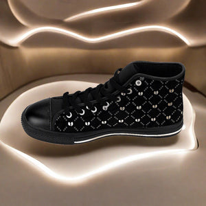 Genuine GGO White on Black Men's High-top Sneakers