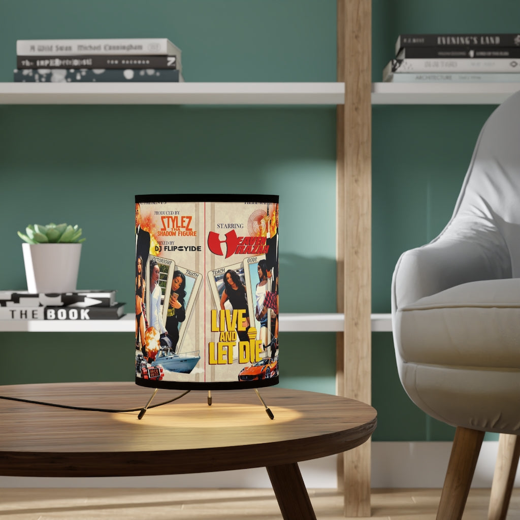 Limited Edition Live and Let Die Tripod Lamp with High-Res Printed Shade