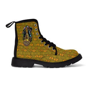 Official Hell Razah Praying Hands Emblem Designer Men's Martin Boots Art by iHustle365_