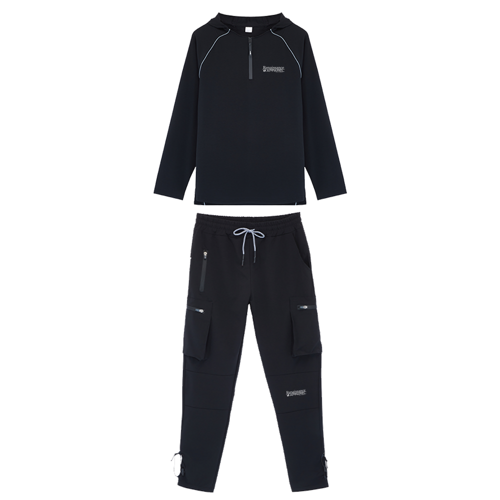 Renaissance Signature Men's Nylon Sports Suit Hoodie & Pants Set