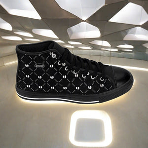 Genuine GGO White on Black Men's High-top Sneakers