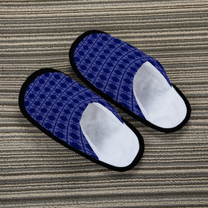 Renaissance Blue Bandana Flannel Slippers Warm Winter Slides