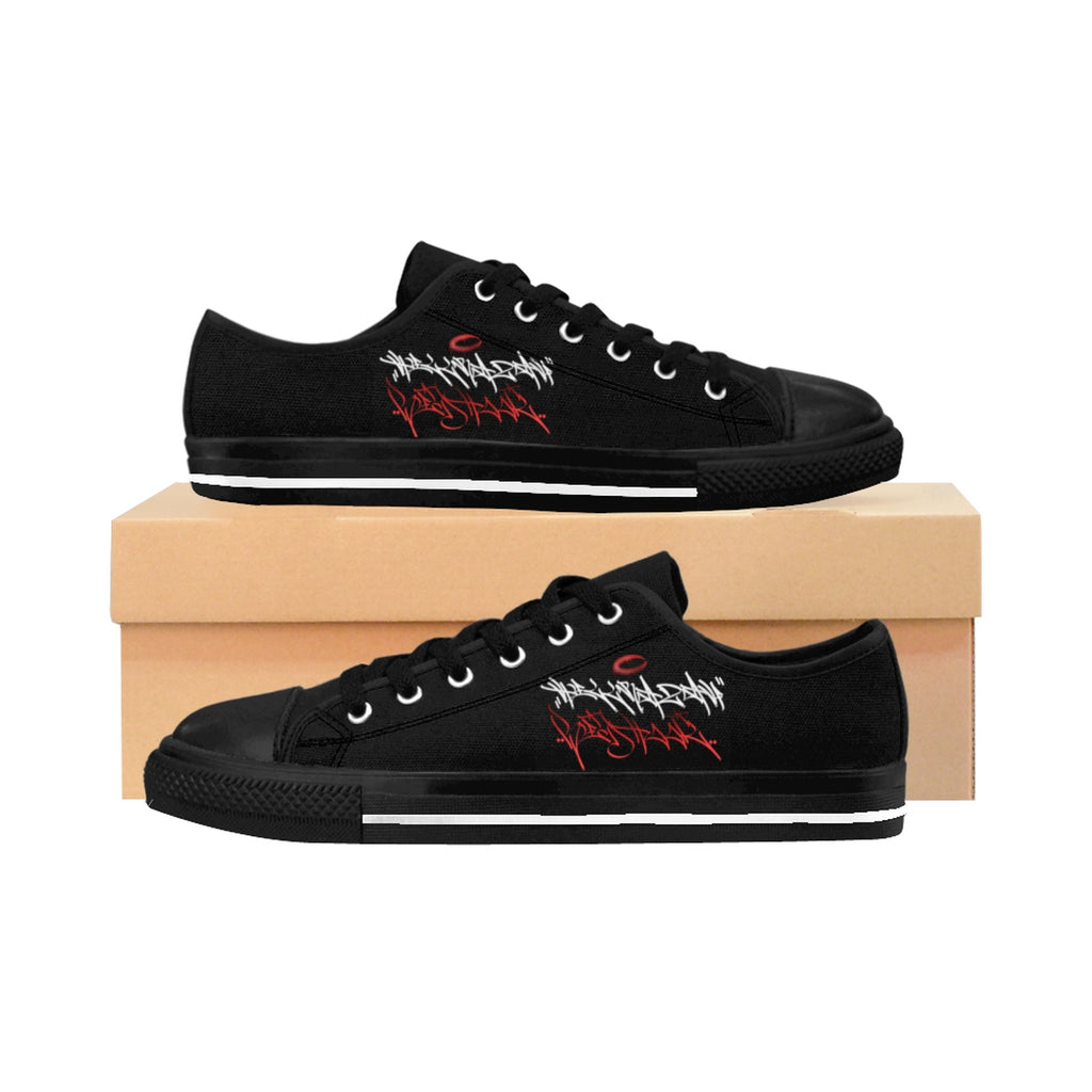 Official HellRazah Music Inc. Red Hook Designer Men's Sneakers HeavenRazah Merch Graphics by Sly Ski Original