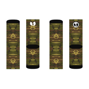 HRMI Army Camo Logo Designer Socks Official HeavenRazah Merch - Hell Razah Music Inc.