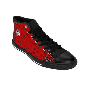Ghetto Gov't Officialz Red Bandana Logo Designer Shoes Men's High-Top Sneakers Heaven Razah - Hell Razah