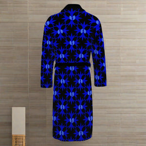 Renaissance Apparel Blue Azure Men’s Loose-fitting Bathrobe