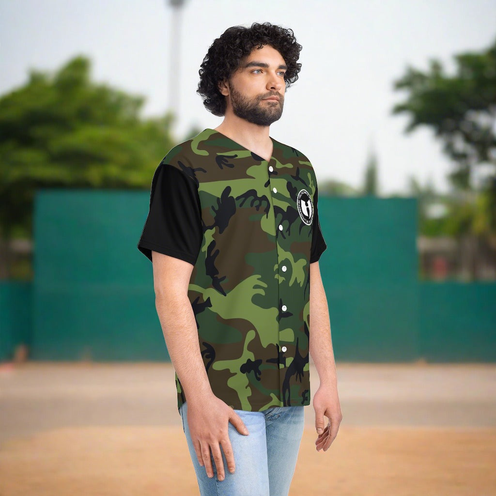 Operation Warfare Renaissance Apparel Men's Army Camo Baseball Jersey