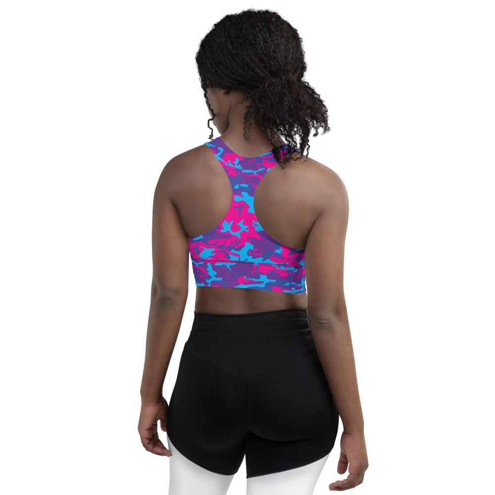 Grape Camo Longline Sports Bra