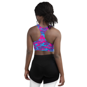 Grape Camo Longline Sports Bra