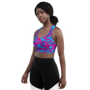 Grape Camo Longline Sports Bra