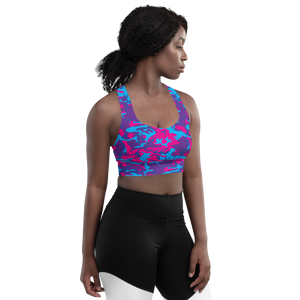 Grape Camo Longline Sports Bra