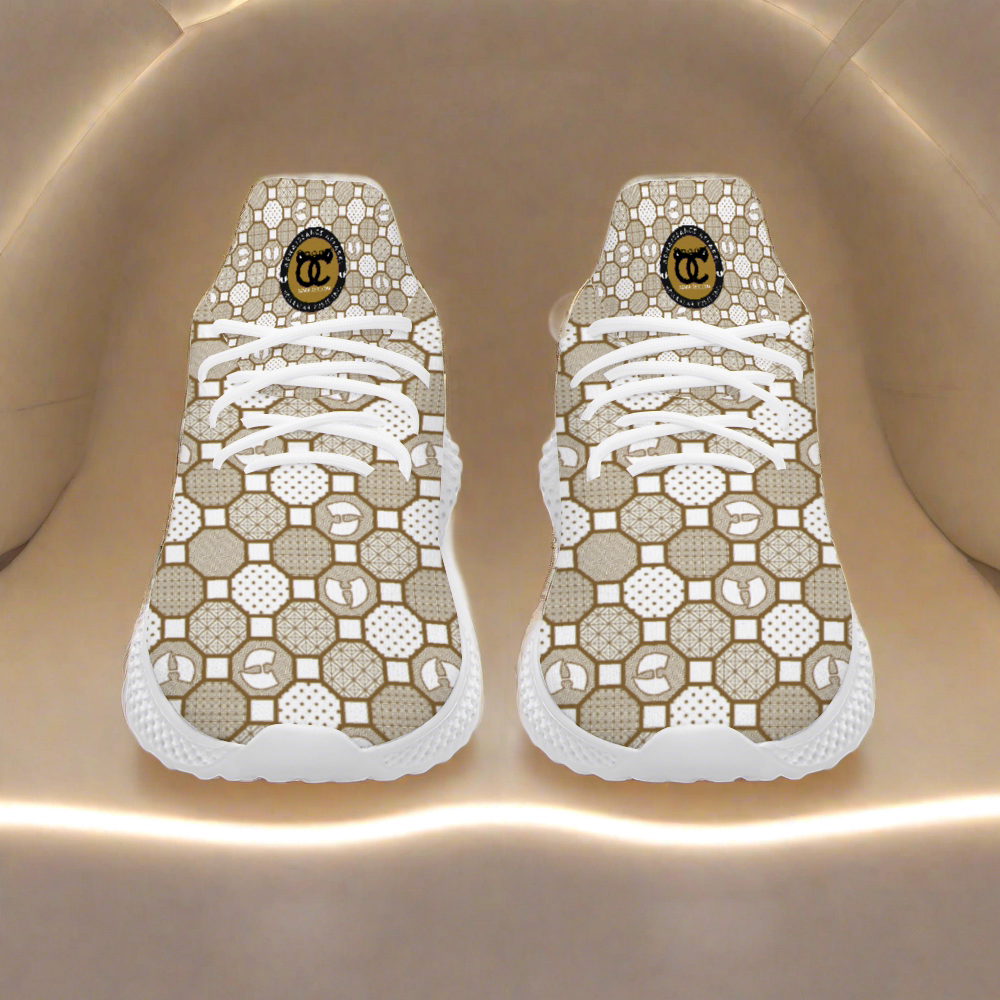 Renaissance Cream Unisex Mid Top Lightweight Breathable Slip-on Sneakers