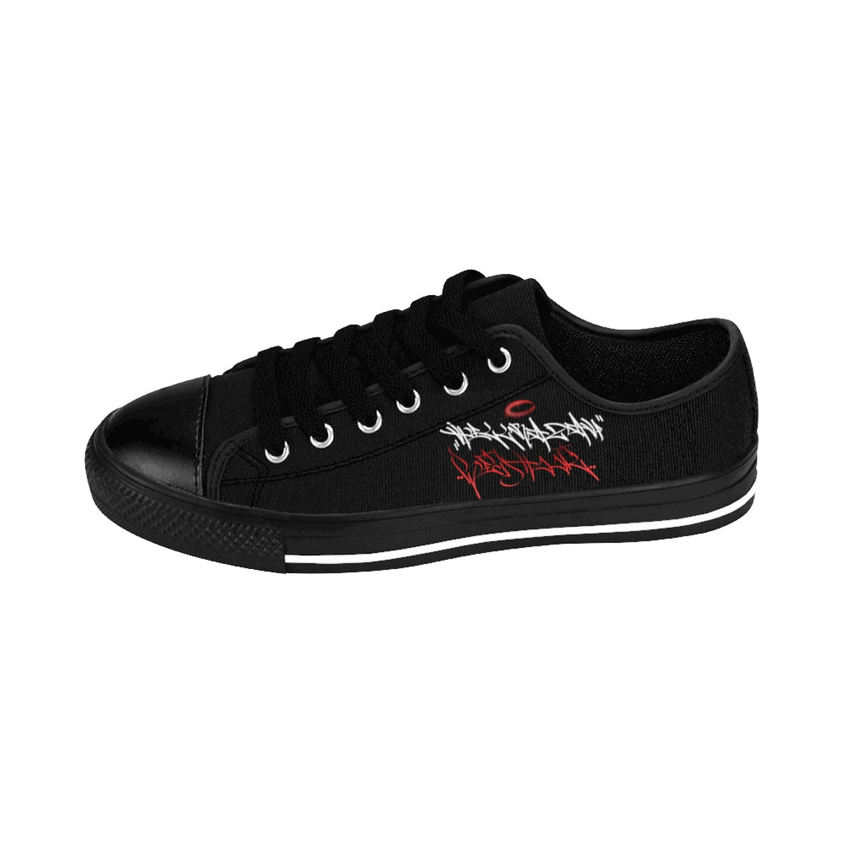 Official HellRazah Music Inc. Red Hook Designer Men's Sneakers HeavenRazah Merch Graphics by Sly Ski Original