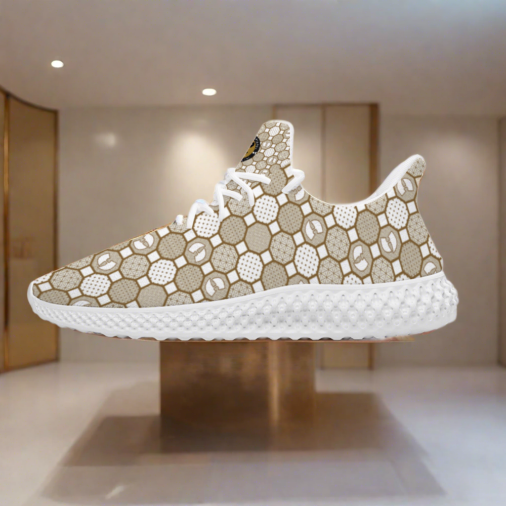 Renaissance Cream Unisex Mid Top Lightweight Breathable Slip-on Sneakers
