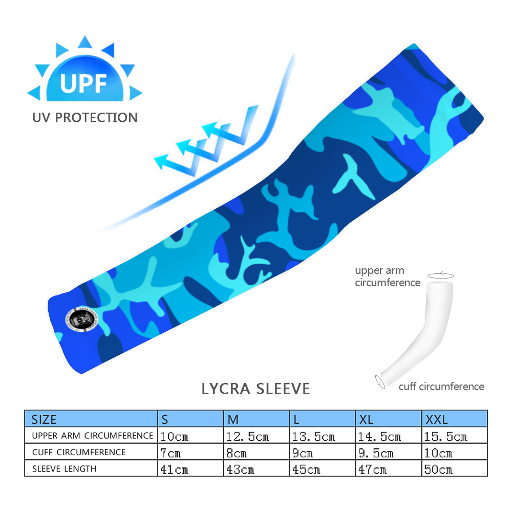 Grand Azul Camo Unisex UV Protection Cooling Arm Sun Sleeves