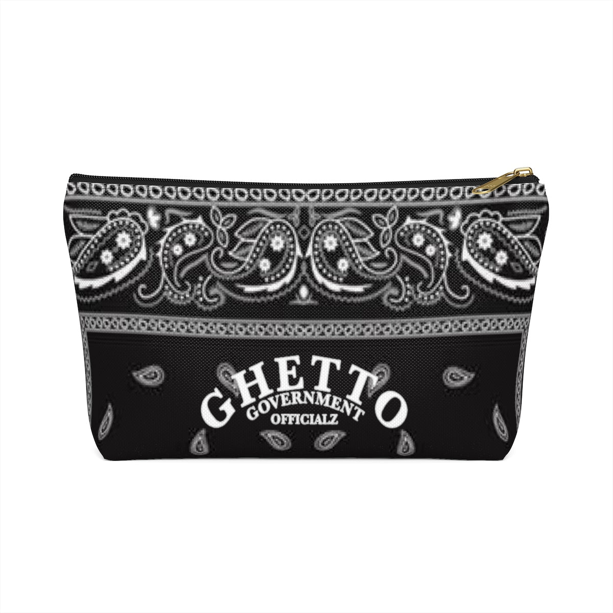 Ghetto Gov't Officialz Blanck Bandana Logo Designer Cosmetic Bag - Accessory Pouch w T-bottom HeavenRazah - HellRazah Merchandise