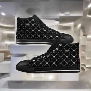 Genuine GGO White on Black Men's High-top Sneakers