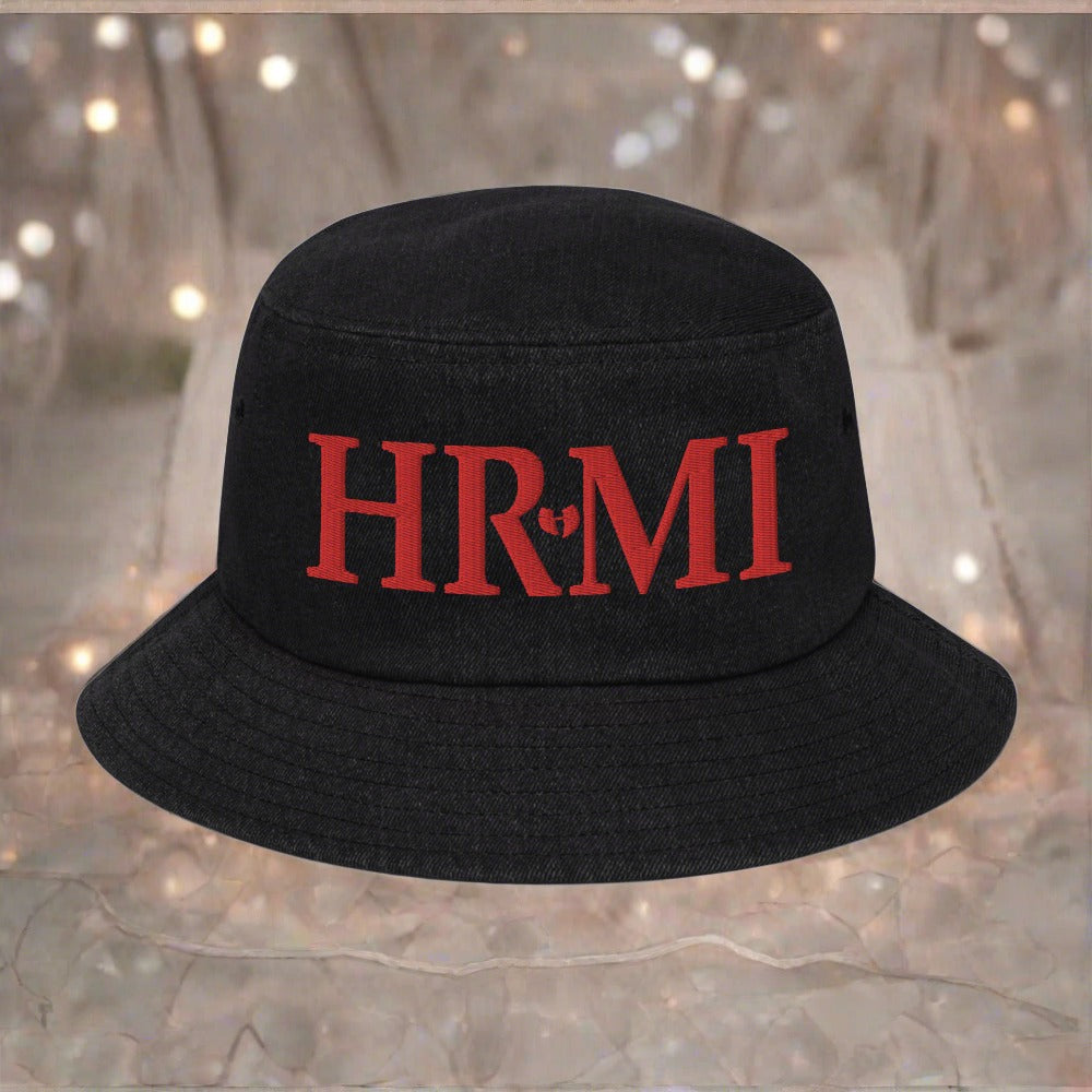 HRMI Embroidered Denim Bucket Hat