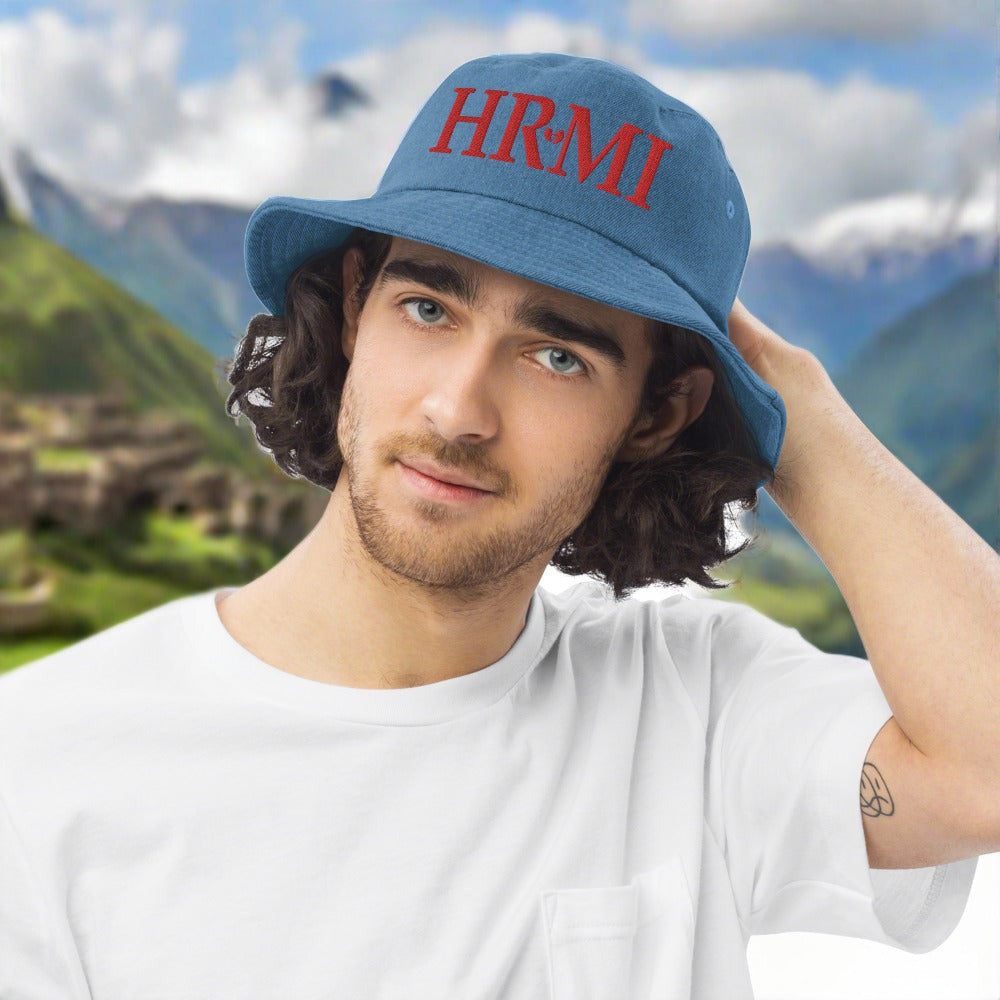 HRMI Embroidered Denim Bucket Hat