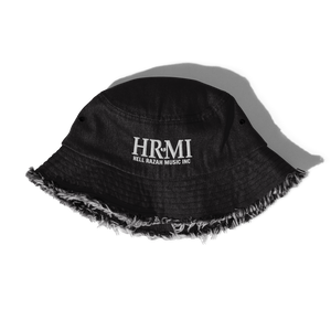 HRMI Embroidered Distressed Denim Bucket Hat