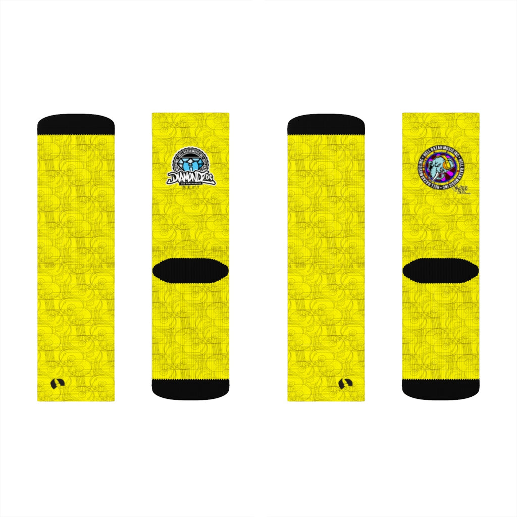 HRMI Elephant War Designer Socks Official HellRazah Music Inc. - HeavenRazah Merch - graphics by iHustle365