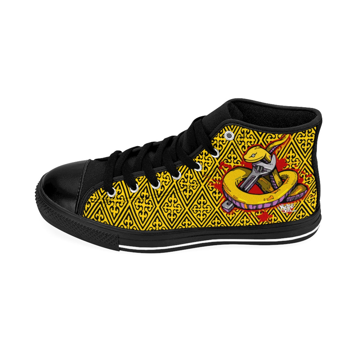 Official Hell Razah Music Inc Snakes Get Wrenched Designer Shoes Men's High-Top Sneakers Heaven Razah Graphics by iHustle365_