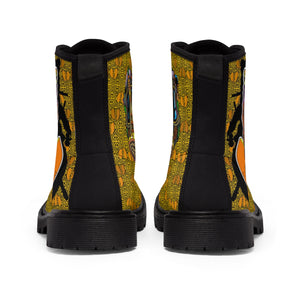 Official Hell Razah Praying Hands Emblem Designer Men's Martin Boots Art by iHustle365_