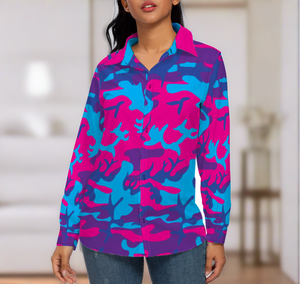 Grape Camo Women's Long Sleeves Shirt