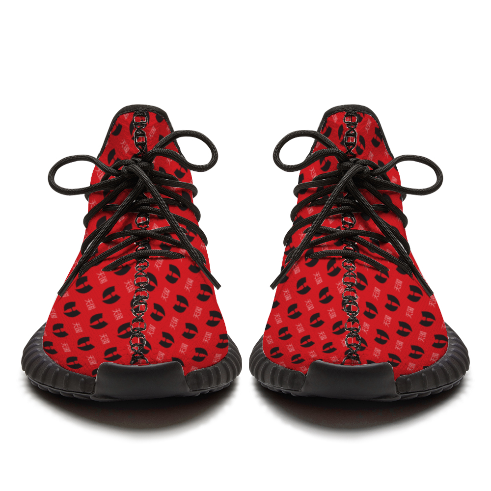 Renaissance Samurai Red and Black Breathable Lace-up Sneakers