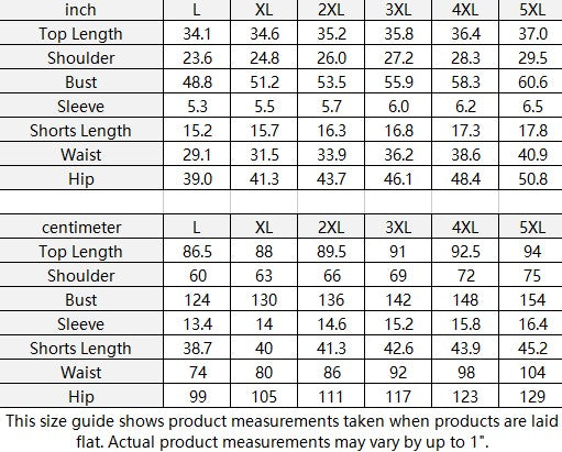 Renaissance Ruby Women's Drop-Shoulder T-Shirt with Side Split and Shorts (Plus Size)