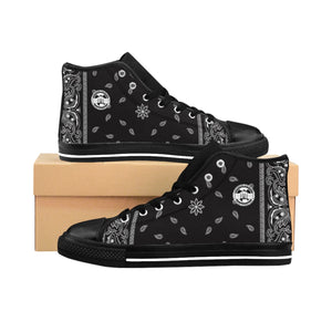 Ghetto Gov't Officialz Black Bandana Logo Men's Designer Shoes High-Top Sneakers