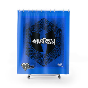 HRMI Heavenz Maze Blue Limited Edition  Shower Curtains Official HellRazah Music Inc