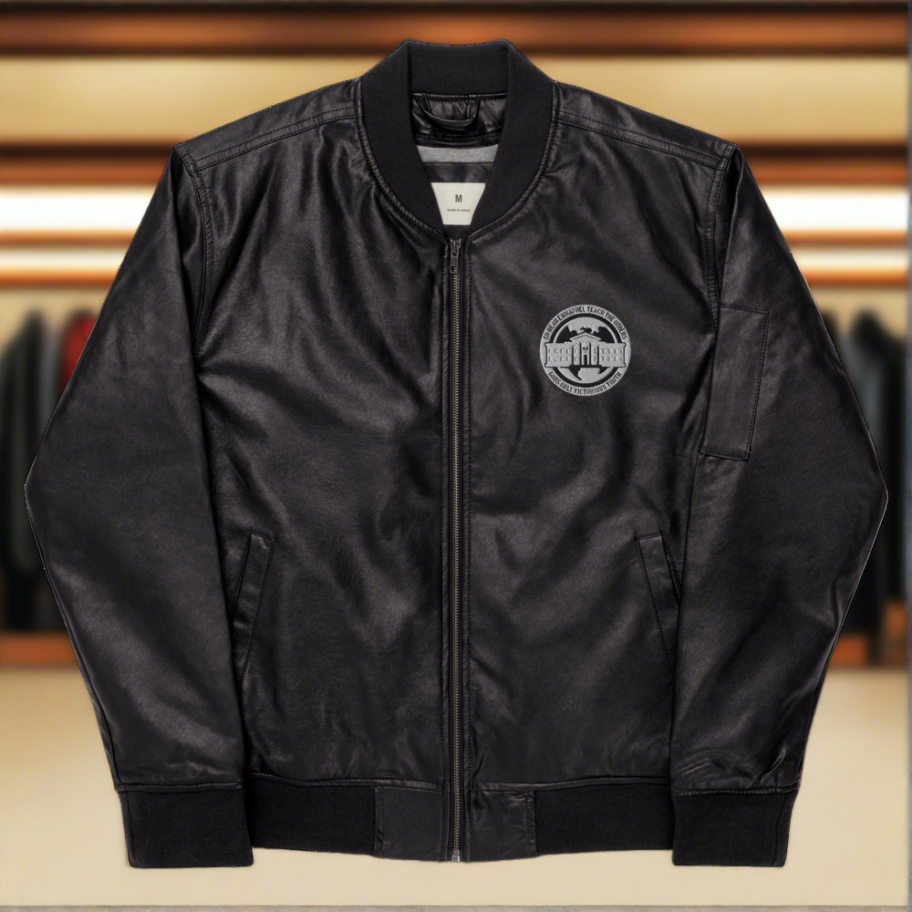 Ghetto Gov't Officialz Leather Bomber Jacket