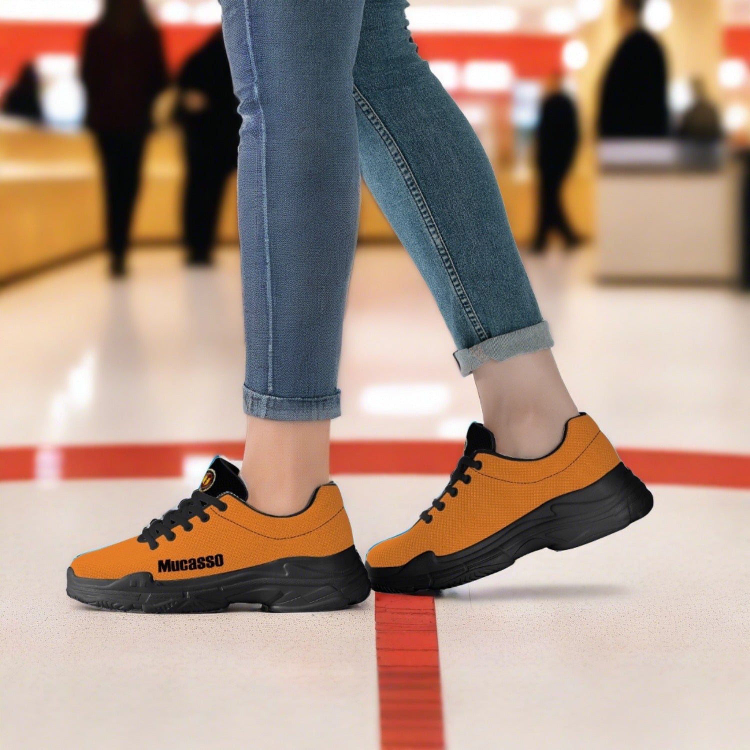 Mucasso Chunky Sneakers Orange - Black