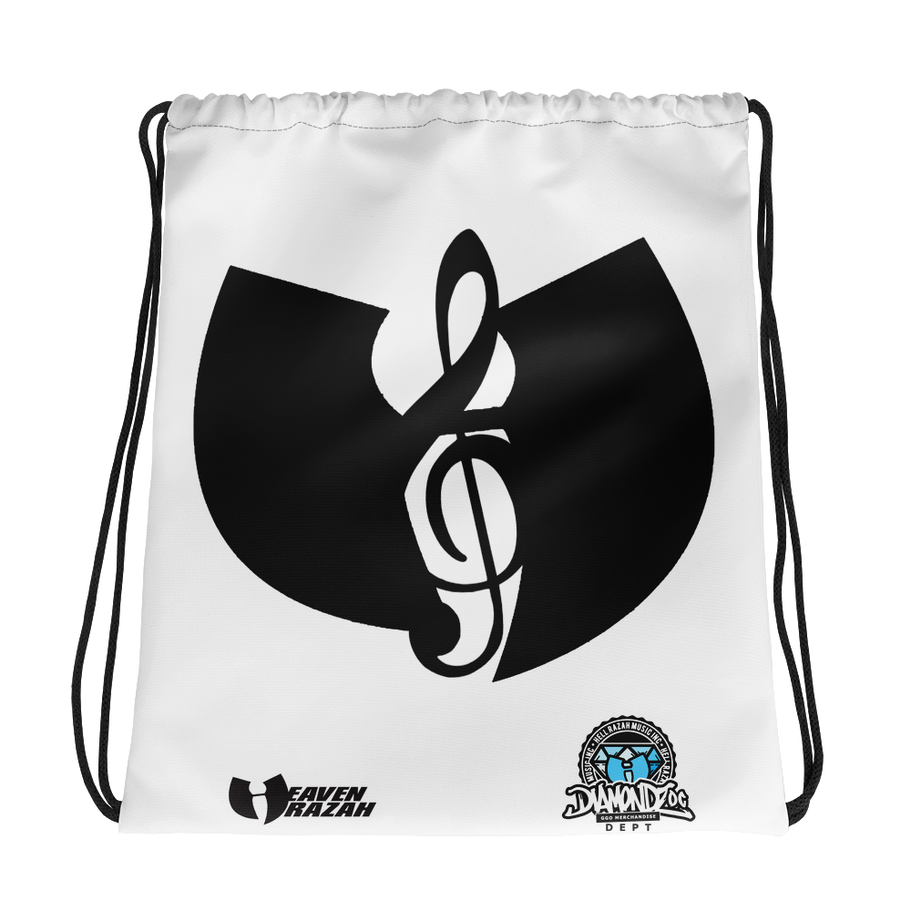 Official HellRazah Music Inc Designer Drawstring Bag HeavenRazah Merchandise Graphics by SmuveMassBeatz