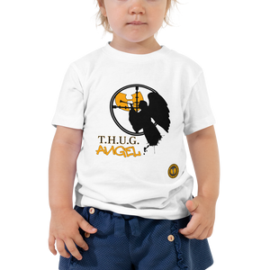 Official HellRazah Music Inc Youth Design T.H.U.G. Angel Toddler Short Sleeve Tee HeavenRazah Merch Graphics by iHustle365